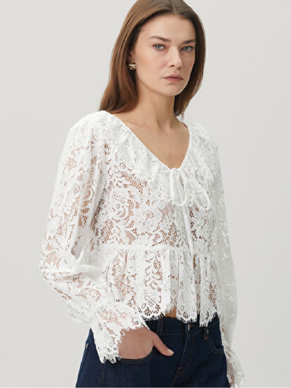 Michael Kors Corded Floral Lace Blouse